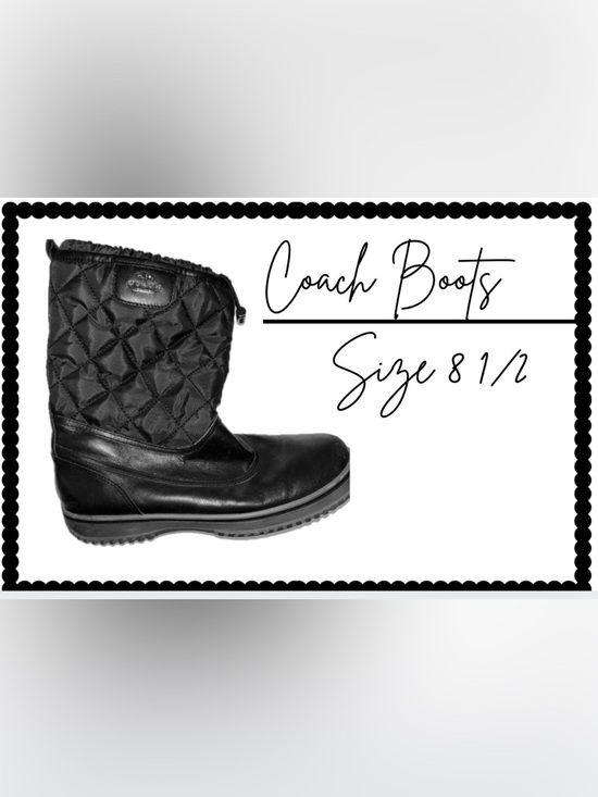Coach Shoes - Coach Black Quilted Leather Winter & Rain Boots